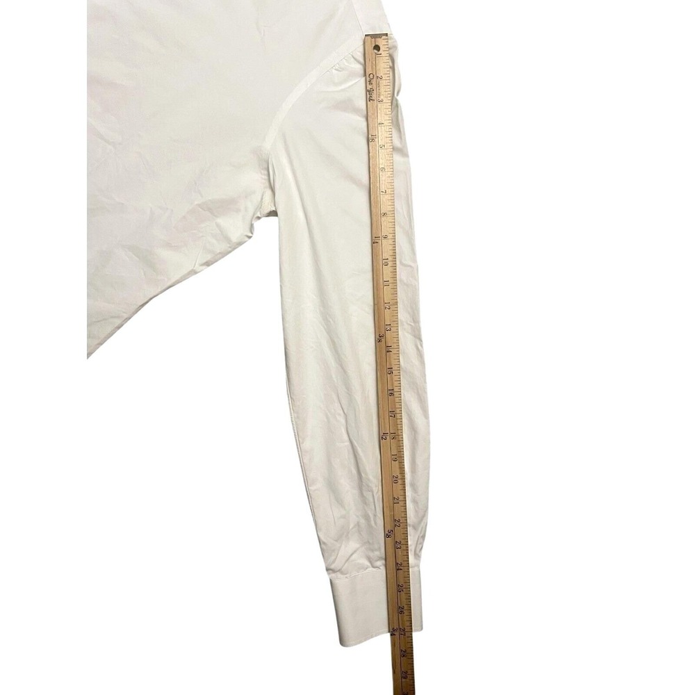 Finamore Napoli Alumo Swiss 100% Cotton White Dress Shirt Men XL 17 Made Italy - Picture 15 of 16
